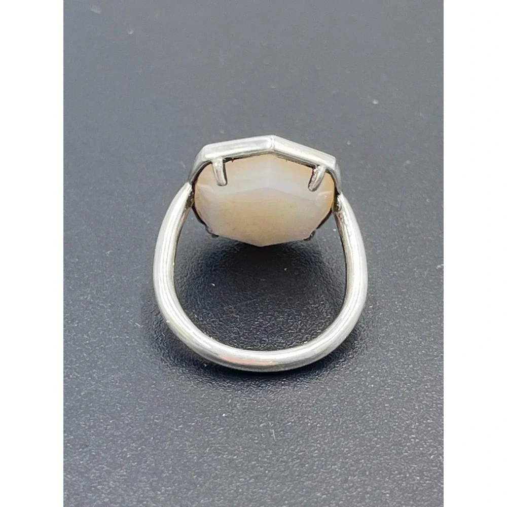 Kendra‎ Scott Mother of Pearl Davis Sterling Silver Cocktail Ring Sz 5
